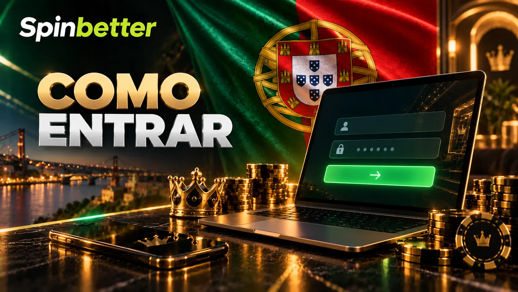 Formulário de entrada na conta, com utilizador e palavra-passe