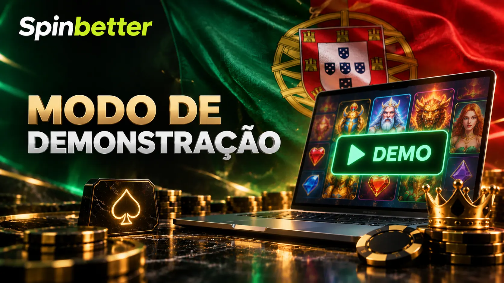 Ecrã de um jogo aberto em modo de demonstração
