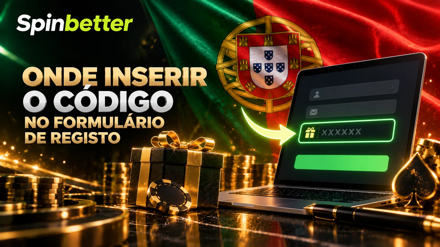 Campo de código promocional no formulário de registo